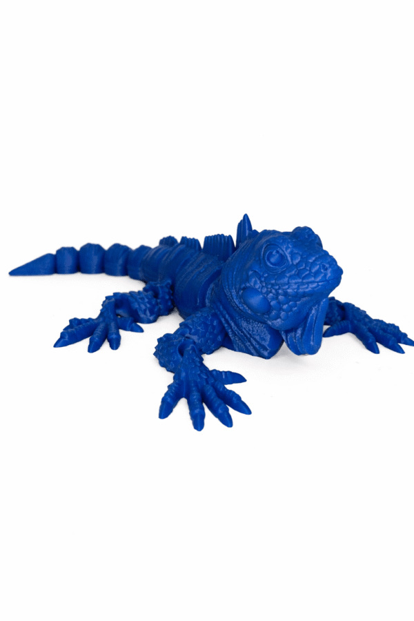 Blue Iguana figurine with detailed scales and textured skin