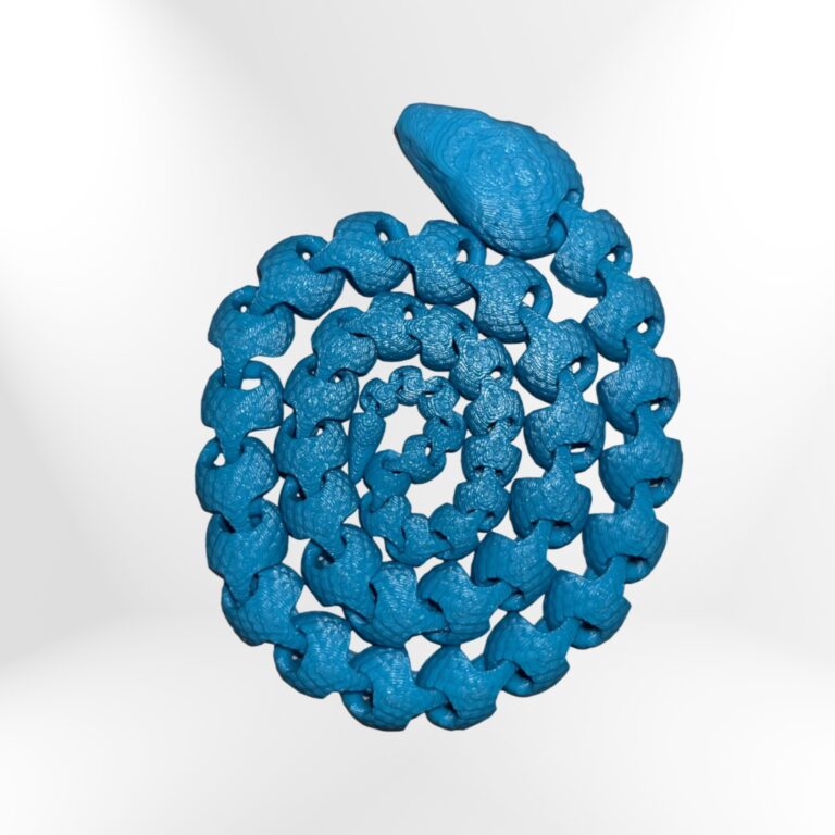 Scaled Fidget Snake in vibrant blue color, designed for stress relief and focus enhancement