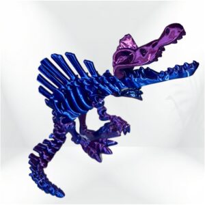 Metallic Blue and Purple Skeleton Spinosaurus Model