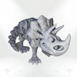 Skeleton Triceratops: Detailed 3D-printed model of a Triceratops skeleton.
