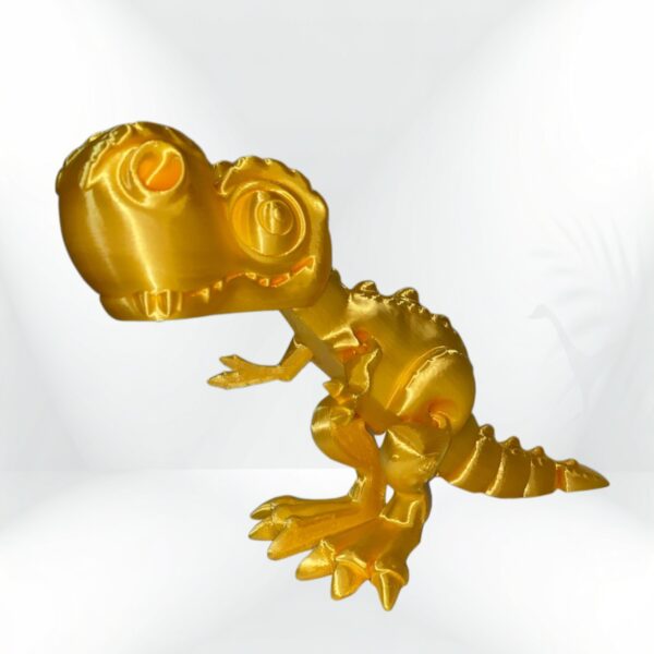 Gold T-Rex: 3D printed golden dinosaur figurine toy