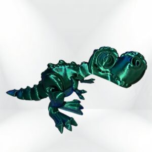 Teal green 3D printed T-Rex dinosaur toy figurine