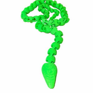 Green Scaled Fidget Snake toy. Flexible, scaled design for fidgeting and play.