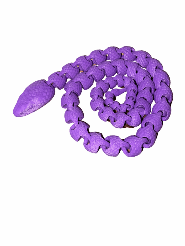 Purple Scaled Fidget Snake toy in a coiled position