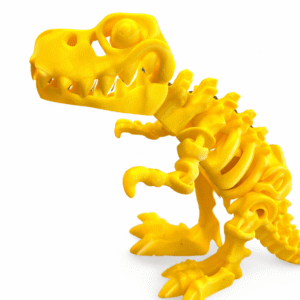 Yellow T-Rex Skeleton: Detailed dinosaur model, perfect for paleontology enthusiasts and t-rex lovers.