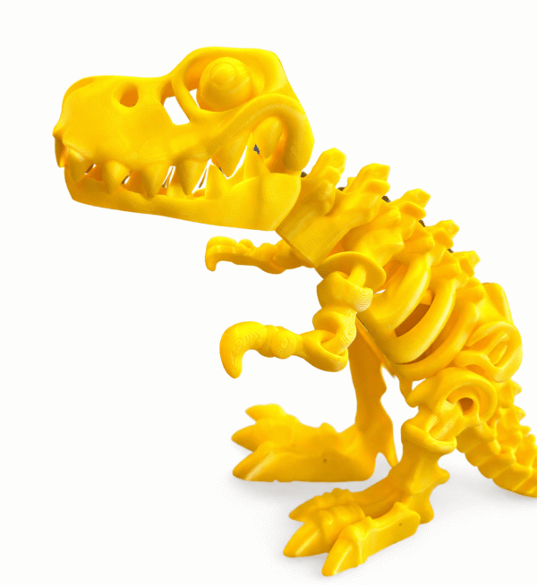 Yellow T-Rex Skeleton: Detailed dinosaur model, perfect for paleontology enthusiasts and t-rex lovers.