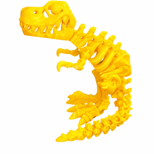Yellow T-Rex Skeleton: 3D printed t-rex dinosaur fossil toy