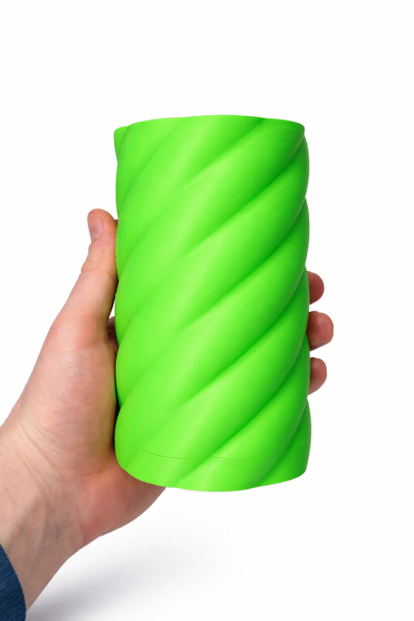 Fidget Sensory Bundle: Hand-sized green twisted cylinder held in a hand