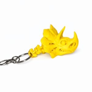 Dinosaur Pack Jurassic World: Yellow triceratops skull keychain with metal ring