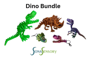 Dinosaur Pack: Includes a green dinosaur skeleton, brown triceratops, purple dinosaur skeleton, and two dino skull keychains.