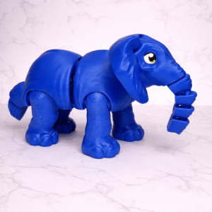 Zoo Animals Bundle: Blue articulated elephant toy figure