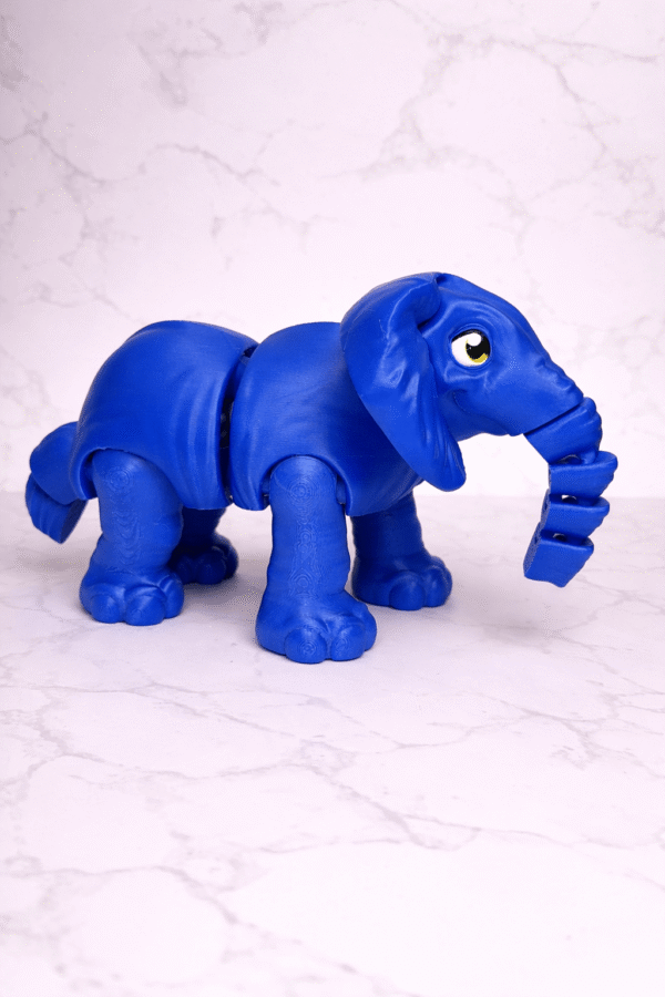 Zoo Animals Bundle: Blue articulated elephant toy figure