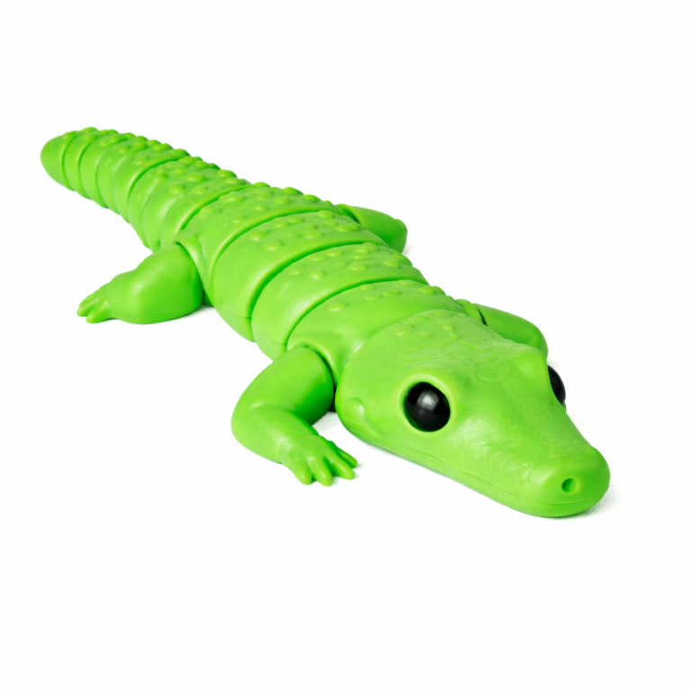 Green segmented toy alligator