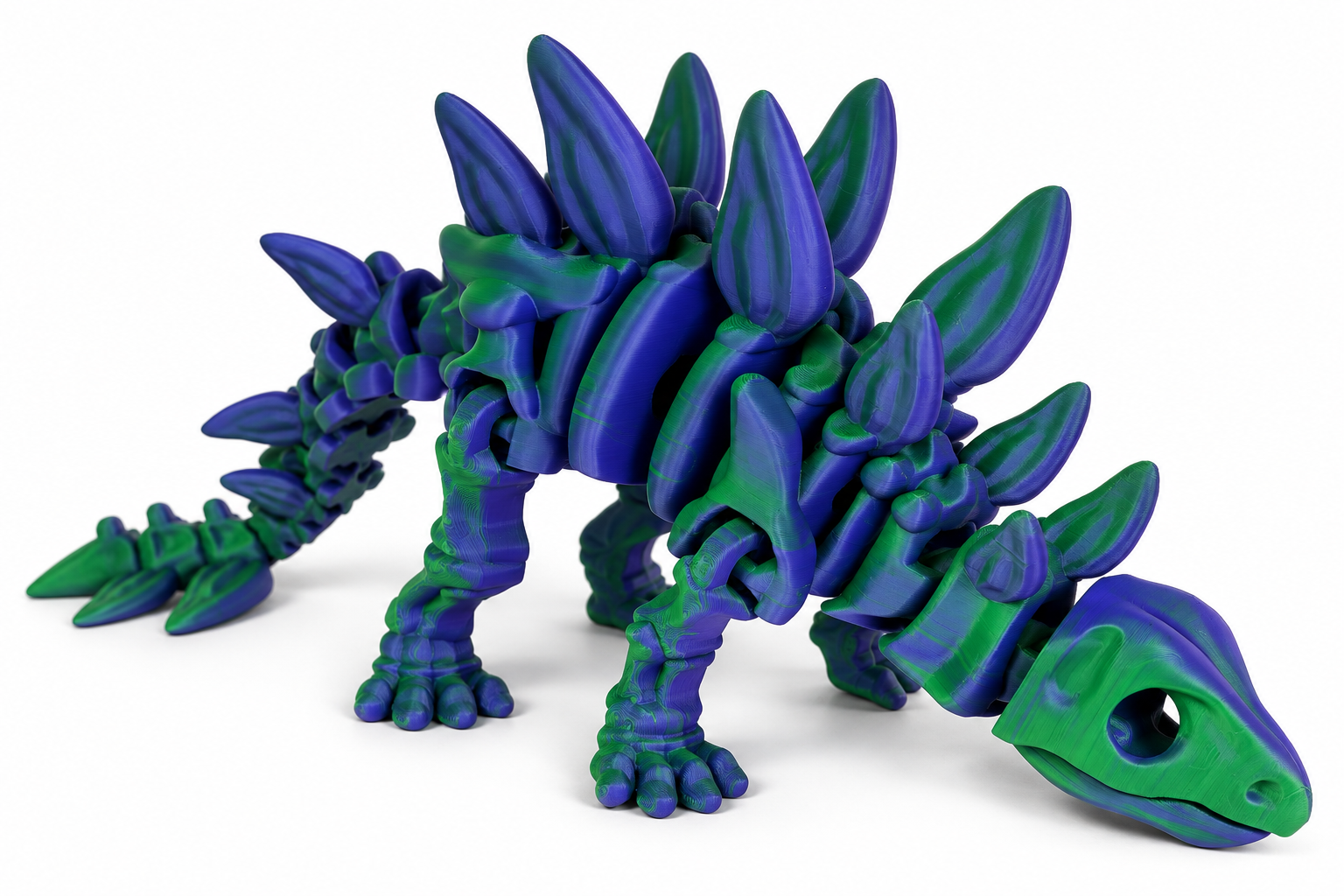 Marbled Purple-Green Stegosaurus Skeleton Toy
