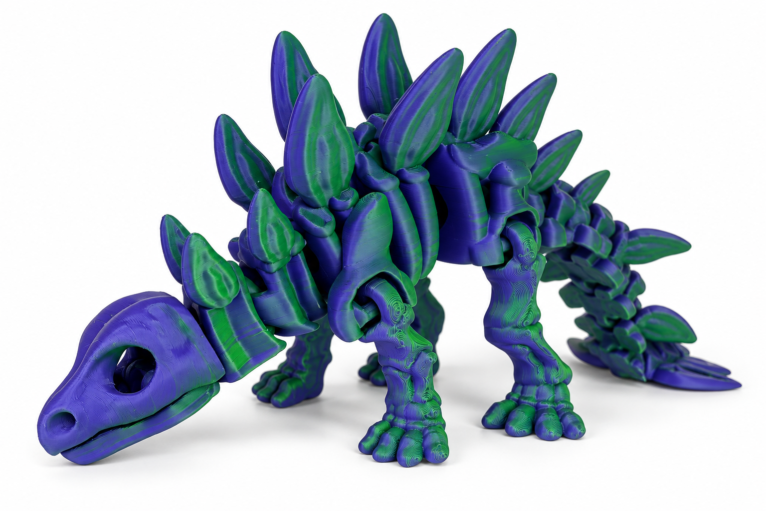 Purple-Green Armored Stegosaurus Figurine