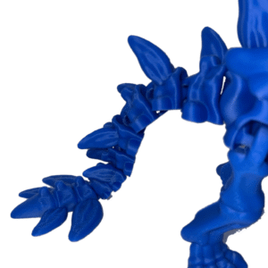 Blue Stegosaurus toy with articulated tail and legs