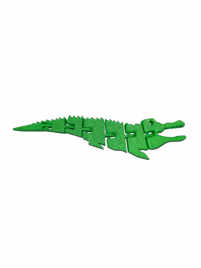 Green Crocodile Keyring: Articulated crocodile toy, perfect as a keyring or fidget toy.