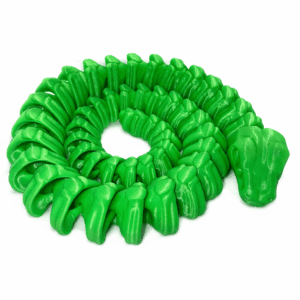 Green Skeleton Snake: Articulated toy snake with a flexible, skeletal design.