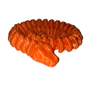 Orange Skeleton Snake: Articulated, flexible 3D printed toy
