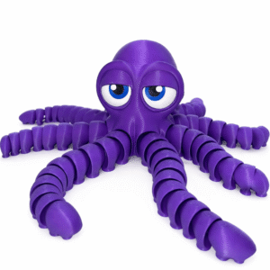 Purple Octopus toy with articulated tentacles and big eyes