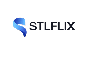 STFLIX logo with a blue abstract S shape