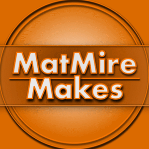 MatMire Makes logo with orange circular background