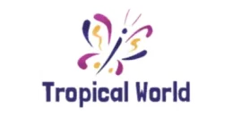 Tropical World logo: stylized butterfly